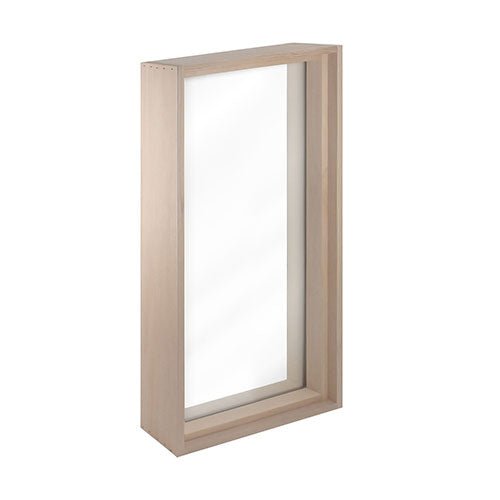 PROSAUNAS Standard Framed Dual Pane Glass Sauna Window Hemlock 17 - 5/8" x 31" Tempered Dual Pane Clear Glass Sauna Window with Hemlock Jamb - West Coast Saunas - 129281