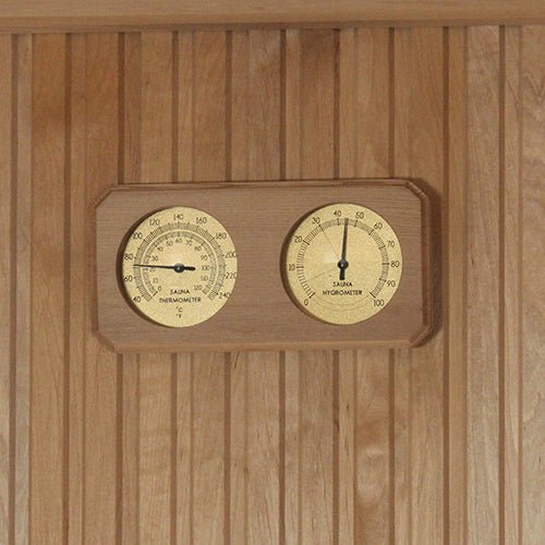 PROSAUNAS Thermometer & Hygrometer Sauna, Thermometer & Hygrometer, Fahrenheit + Celsius - West Coast Saunas - 128208