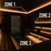 PROSAUNAS Three-Zone Linear White LED Neon Light Kit Flexible, Dimmable, Waterproof, Wireless Controlled, WiFi, and Adjustable Length - West Coast Saunas - 129770PS