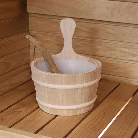 PROSAUNAS Wood Sauna Bucket Lined Wood Sauna Bucket, 4 - Liter - West Coast Saunas - 127677