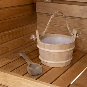 PROSAUNAS Wood Sauna Bucket Lined Wood Sauna Bucket, Rope Handle, 4 - Liter - West Coast Saunas - 127678