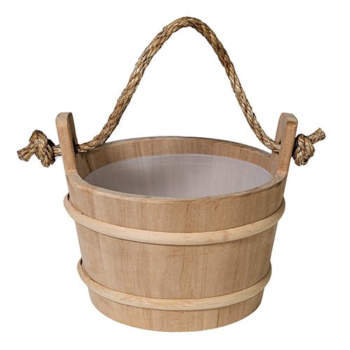 PROSAUNAS Wood Sauna Bucket Lined Wood Sauna Bucket, Rope Handle, 4 - Liter - West Coast Saunas - 127678