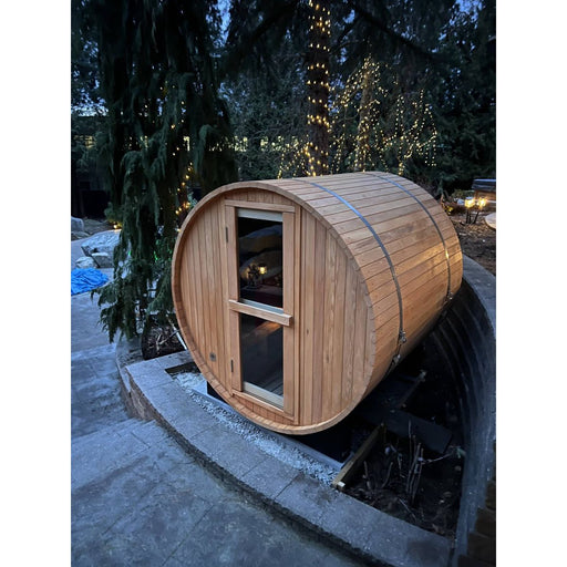 Rainier Saunas 8 Person Custom Barrel Sauna - West Coast Saunas - RS-BAR-8