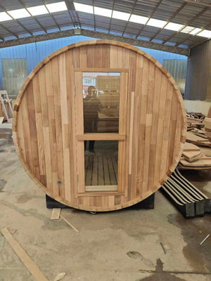 Rainier Saunas 8 Person Custom Barrel Sauna - West Coast Saunas - RS-BAR-8