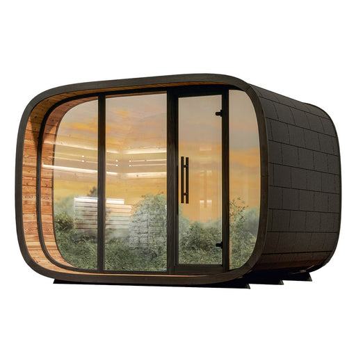 Round Cube DOUBLE 5 Person Outdoor Sauna Kit - West Coast Saunas - SSDOUBLE1NN