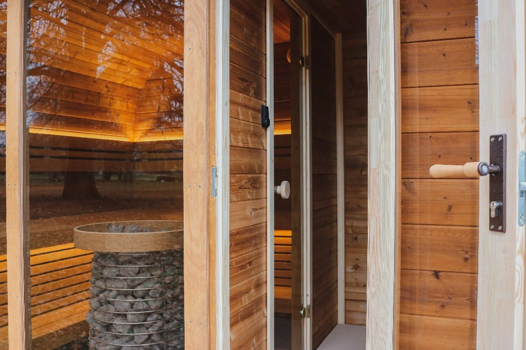 Round Cube DOUBLE 5 Person Outdoor Sauna Kit - West Coast Saunas - SSDOUBLE1NN