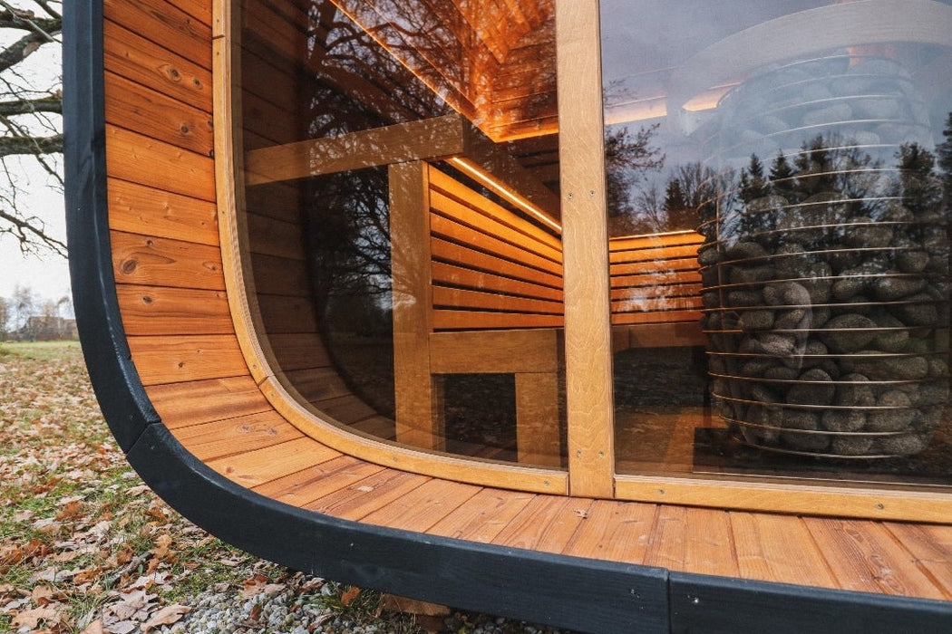 Round Cube DOUBLE 5 Person Outdoor Sauna Kit - West Coast Saunas - SSDOUBLE1NN
