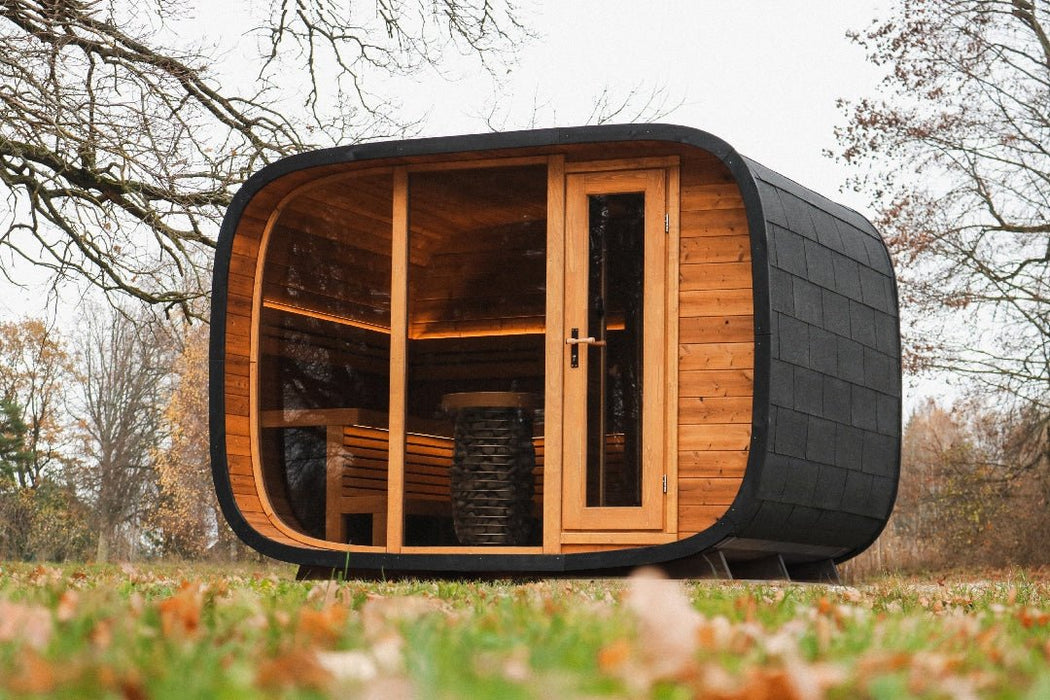 Round Cube DOUBLE 5 Person Outdoor Sauna Kit - West Coast Saunas - SSDOUBLE1NN