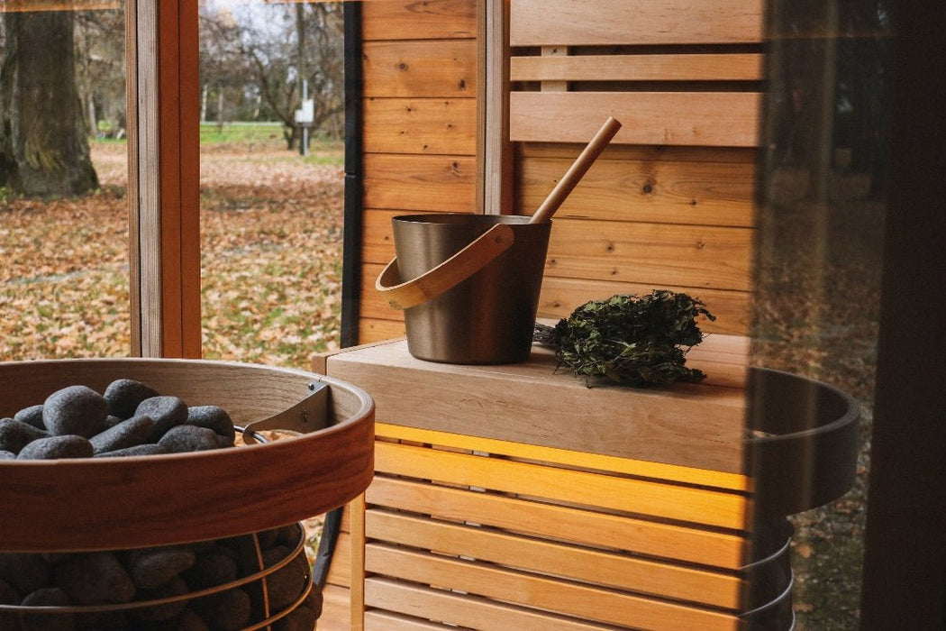 Round Cube DOUBLE 5 Person Outdoor Sauna Kit - West Coast Saunas - SSDOUBLE1NN