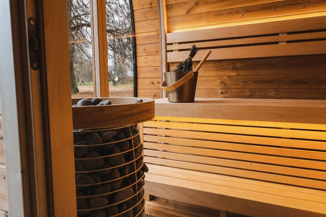 Round Cube DOUBLE 5 Person Outdoor Sauna Kit - West Coast Saunas - SSDOUBLE1NN