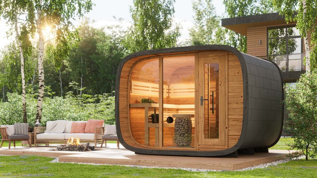 Round Cube DOUBLE 5 Person Outdoor Sauna Kit - West Coast Saunas - SSDOUBLE1NN