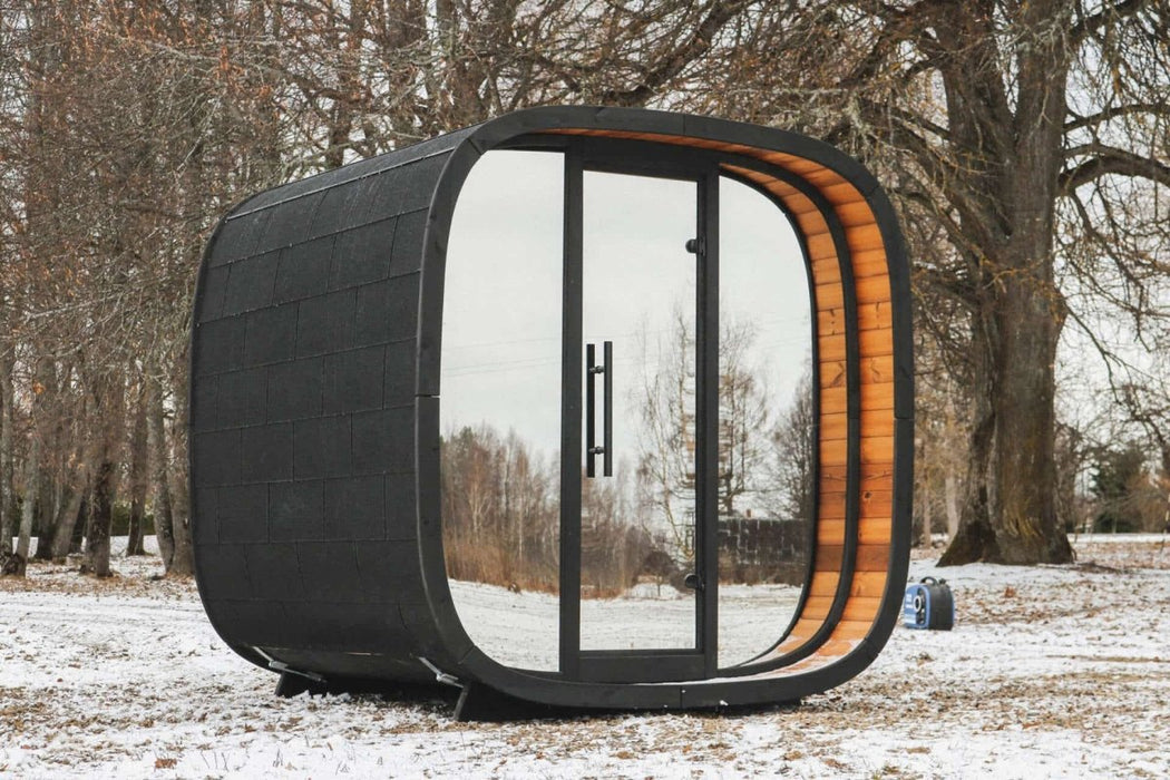 Round Cube MINI 4 Person Outdoor Sauna Kit - West Coast Saunas - SSRCMINI1N