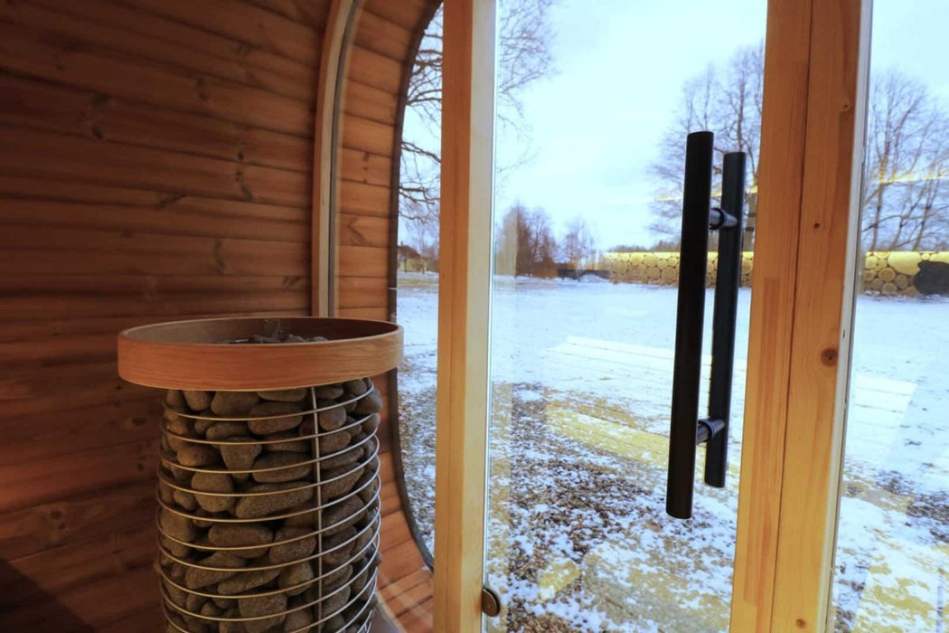Round Cube MINI 4 Person Outdoor Sauna Kit - West Coast Saunas - SSRCMINI1N