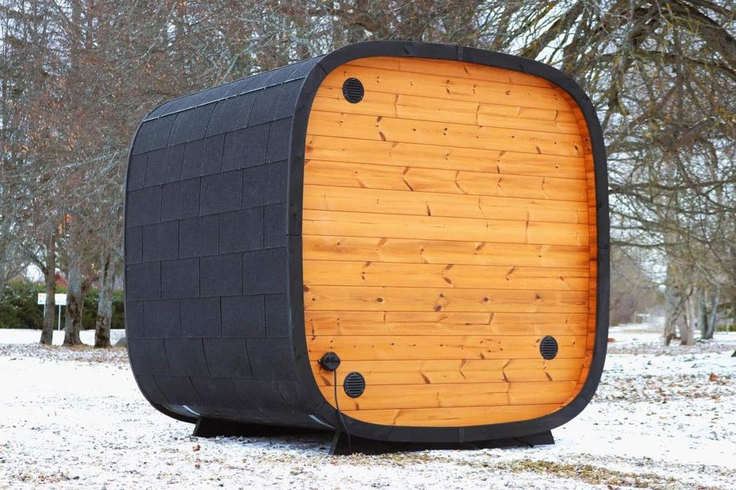 Round Cube MINI 4 Person Outdoor Sauna Kit - West Coast Saunas - SSRCMINI1N