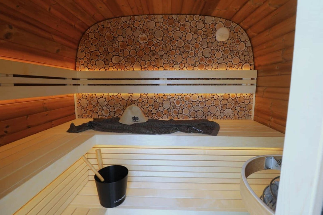 Round Cube MINI 4 Person Outdoor Sauna Kit - West Coast Saunas - SSRCMINI1N