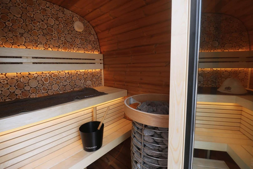 Round Cube MINI 4 Person Outdoor Sauna Kit - West Coast Saunas - SSRCMINI1N