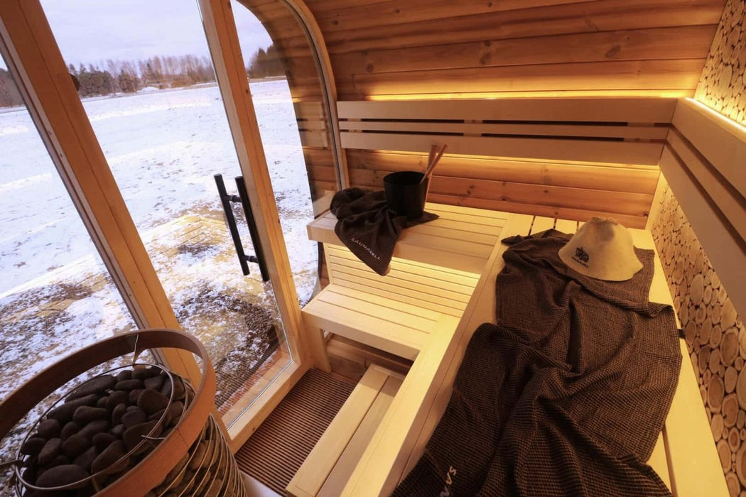 Round Cube MINI 4 Person Outdoor Sauna Kit - West Coast Saunas - SSRCMINI1N