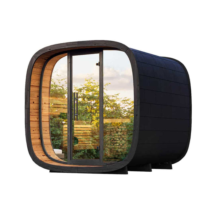Round Cube MINI 4 Person Outdoor Sauna Kit - West Coast Saunas - SSRCMINI1N