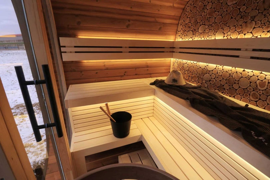 Round Cube MINI 4 Person Outdoor Sauna Kit - West Coast Saunas - SSRCMINI1N