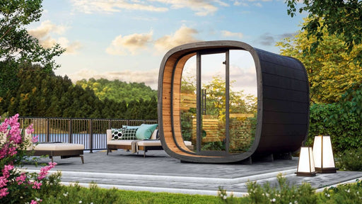 Round Cube MINI 4 Person Outdoor Sauna Kit - West Coast Saunas - SSRCMINI1N