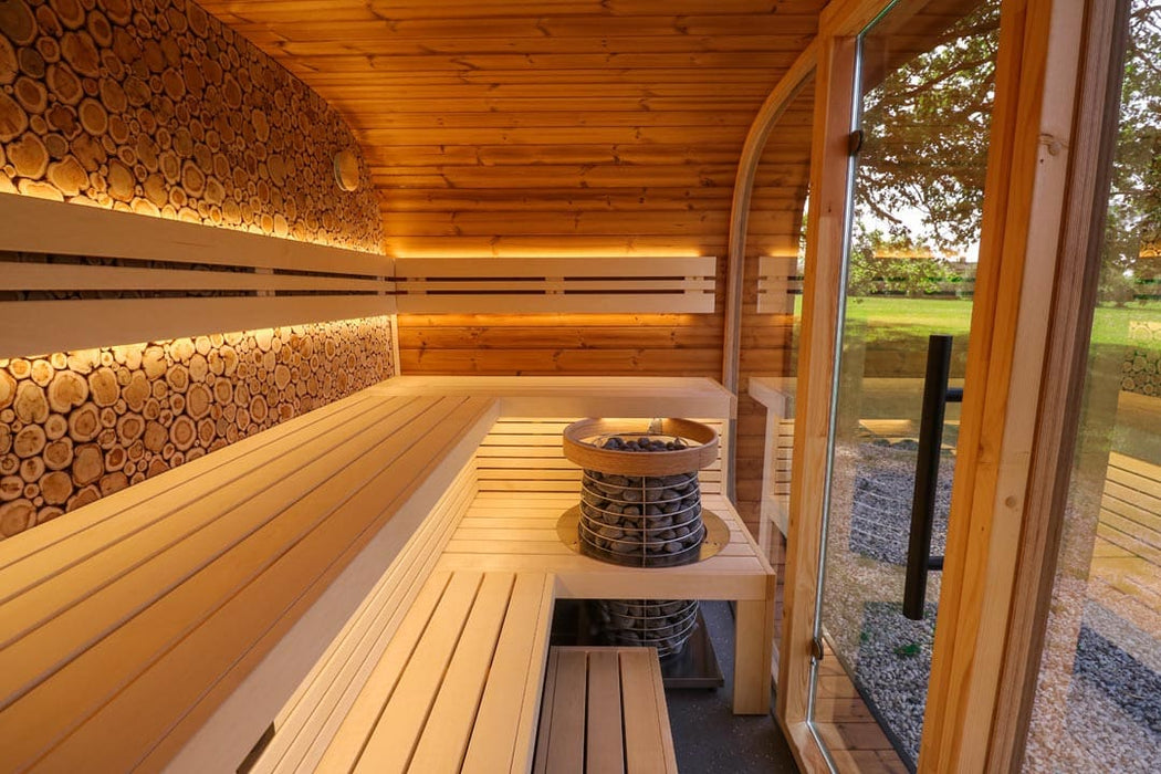 Round Cube RELAX 6 Person Outdoor Sauna Kit - West Coast Saunas - SSRELAX1N