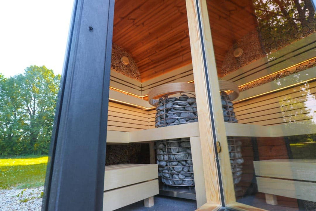 Round Cube RELAX 6 Person Outdoor Sauna Kit - West Coast Saunas - SSRELAX1N