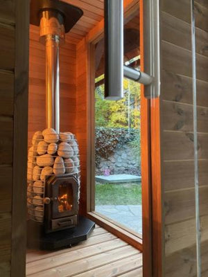 Sauna Wood Stove Chimney Set, Thru - Ceiling - West Coast Saunas - 4744103017508