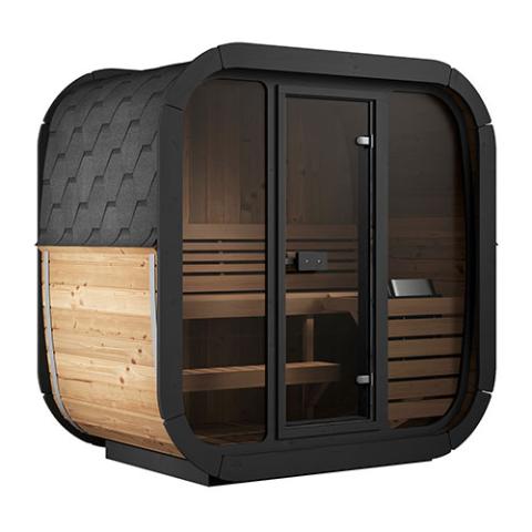 SaunaLife 3 Person Luxury Outdoor Cube Sauna CL4G - West Coast Saunas - Model CL4G