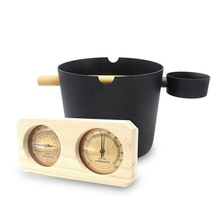 SaunaLife Accessory Package 7 Bucket, Ladle, Hygrometer and Thermometer - West Coast Saunas - SL - ACCPACK7