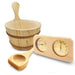 SaunaLife Accessory Package 8 Wooden 1 - Gallon Sauna Bucket, Wood Ladle, Thermometer/Hyrometer - West Coast Saunas - SL - ACCPACK8