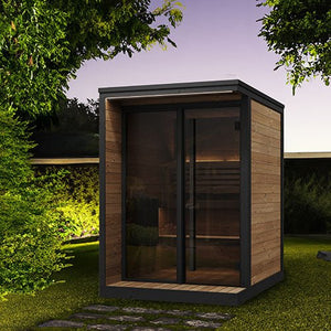 SaunaLife GL4 Outdoor Sauna Kit Garden Luxury - Series Outdoor DIY Sauna Kit, Thermo - Spruce, up to 4 Persons - West Coast Saunas - SLGL4