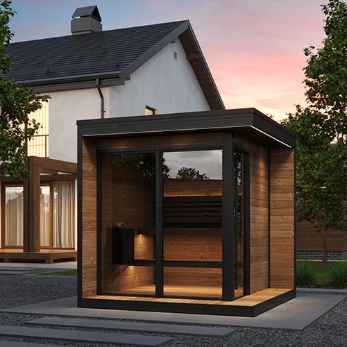 SaunaLife GL6 Outdoor Sauna Kit Garden Luxury - Series Outdoor DIY Sauna Kit, Thermo - Spruce, up to 6 Persons - West Coast Saunas - SL - MODELGL6