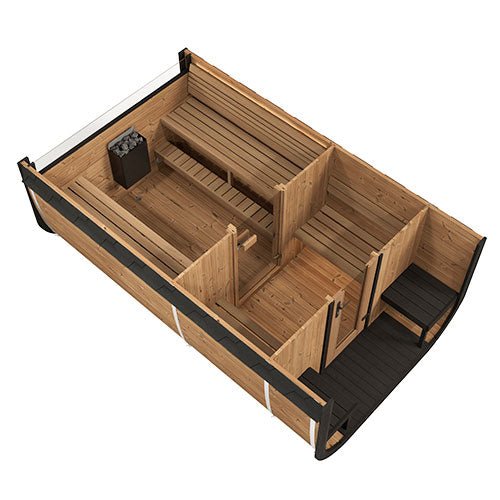 SaunaLife Model CL12GCP Cube - Series Outdoor Home Sauna Suite Kit, Up to 8 Person - West Coast Saunas - CL12GCP