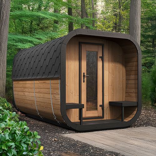 SaunaLife Model CL12GCP Cube - Series Outdoor Home Sauna Suite Kit, Up to 8 Person - West Coast Saunas - CL12GCP