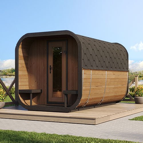 SaunaLife Model CL12GCP Cube - Series Outdoor Home Sauna Suite Kit, Up to 8 Person - West Coast Saunas - CL12GCP