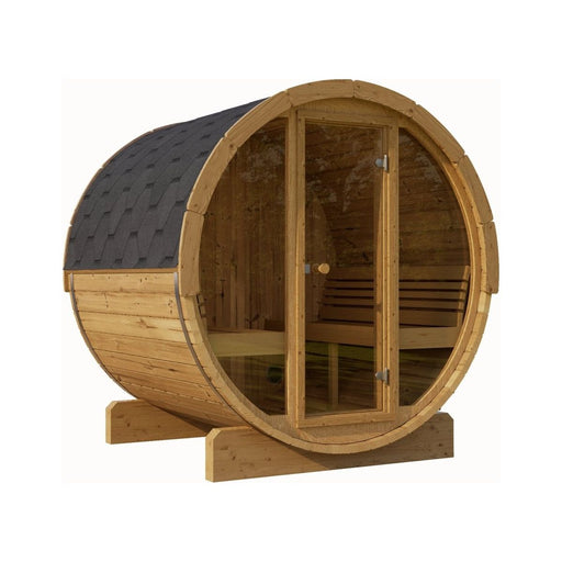 SaunaLife Model E8G Sauna Barrel Glass Front - West Coast Saunas - SL-MODELE8G