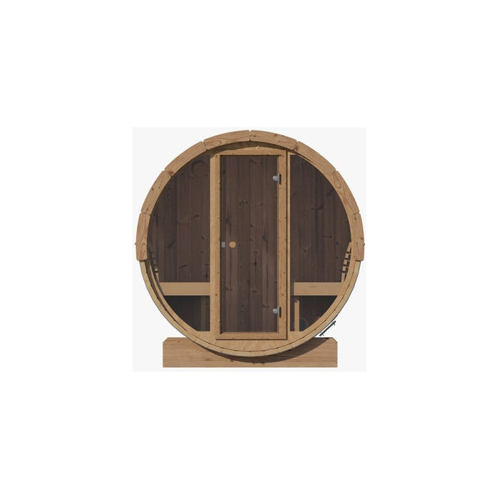 SaunaLife Model E8G Sauna Barrel Glass Front - West Coast Saunas - SL-MODELE8G