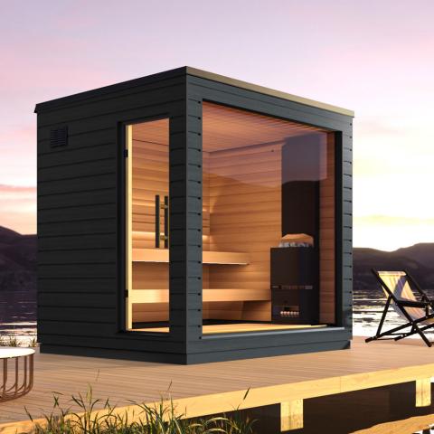 SaunaLife Model G6 Pre-Assembled Outdoor Home Sauna - West Coast Saunas - SL-MODELG6-R