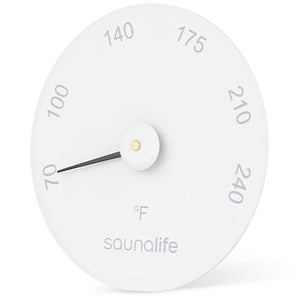 SaunaLife SaunaGear Thermometer Fahrenheit Thermometer, Round - West Coast Saunas - SAUNAGEAR THERMOMETER WH