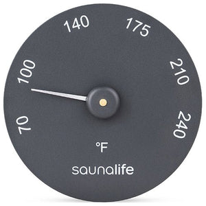 SaunaLife SaunaGear Thermometer Fahrenheit Thermometer, Round - West Coast Saunas - SAUNAGEAR THERMOMETER BK