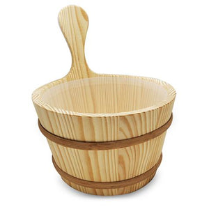 SaunaLife Wooden Sauna Bucket, Ladle, Timer and Thermometer - West Coast Saunas - ACCPKG-1