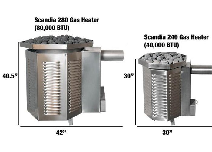 Scandia 40K BTU Gas Sauna Heater - Natural Gas or Propane - West Coast Saunas - SN - HG4 - NG - G60