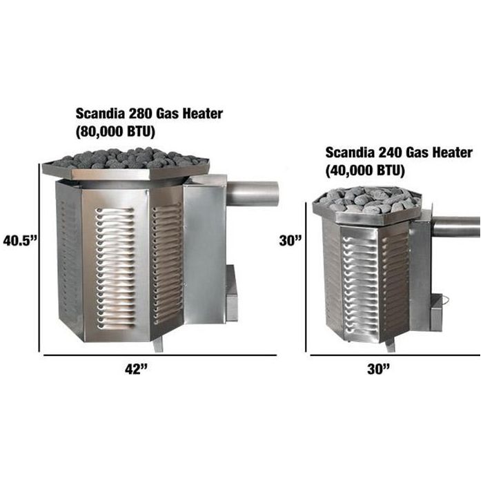 Scandia 40K BTU Gas Sauna Heater - Natural Gas or Propane - West Coast Saunas - SN - HG4 - NG - G60