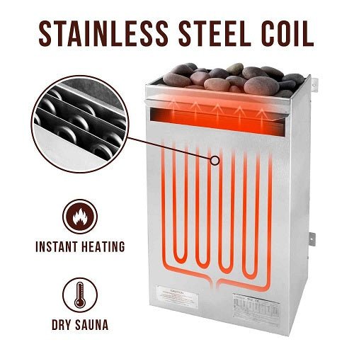 Scandia Electric Ultra Sauna Heater - Large (12.0 - 18.0KW) 208V or 240V - West Coast Saunas - SN - HEL - 12208 - 60