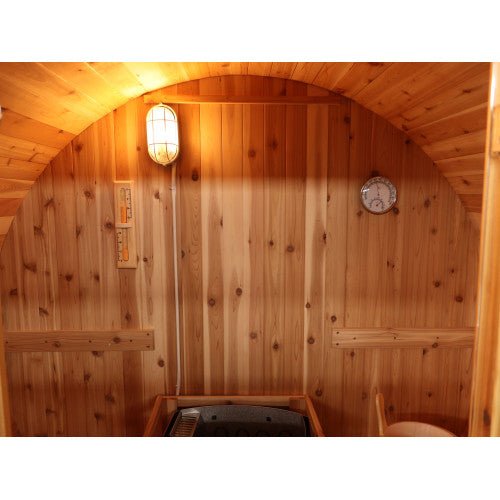 Sunray Aurora 2 - 4 Person Traditional Barrel Sauna with Harvia Heater - West Coast Saunas - 300SH