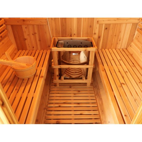 Sunray Aurora 2 - 4 Person Traditional Barrel Sauna with Harvia Heater - West Coast Saunas - 300SH