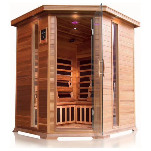 Sunray Bristol Bay 4-Person Indoor Corner Infrared Sauna - West Coast Saunas - 400KC