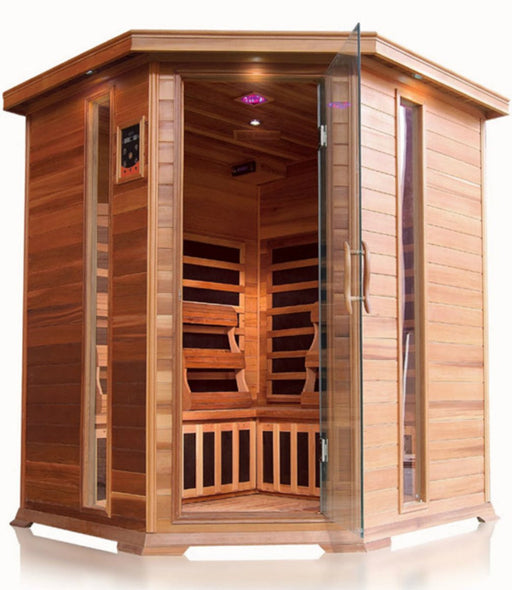 Sunray Bristol Bay 4-Person Indoor Corner Infrared Sauna - West Coast Saunas - 400KC