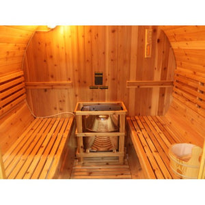 Sunray Galley 4 - Person Traditional Barrel Sauna with Harvia Heater - West Coast Saunas - 400SH