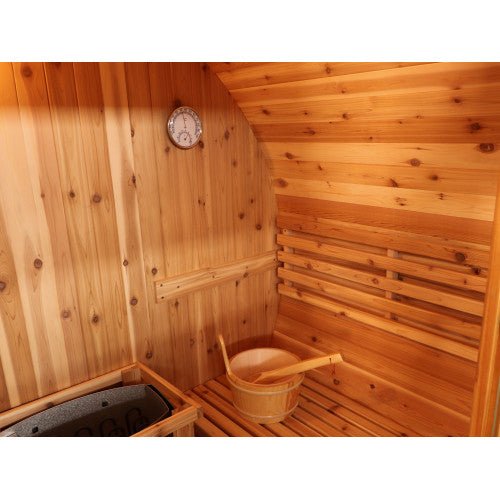 Sunray Galley 4 - Person Traditional Barrel Sauna with Harvia Heater - West Coast Saunas - 400SH